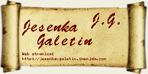 Jesenka Galetin vizit kartica